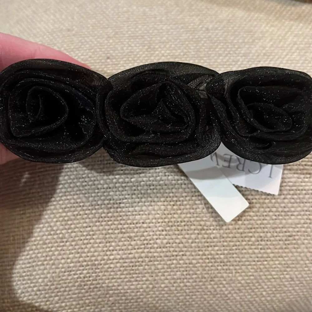 J. Crew Black Organza Rosette Barrette/NWT